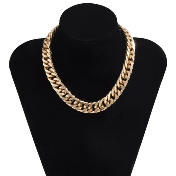 NEW Gold Unisex Cuban Link Chain Necklace - Picture 2 of 4